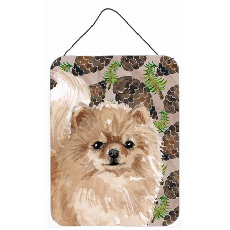 Carolines Treasures Pomeranian Pine Cones Wall or Door Hanging Print BB9600DS1216